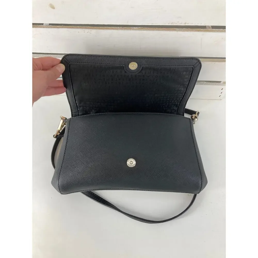 KATE SPADE, SMALL BLACK SAFFIANO LEATHER CROSSBODY BAG (ASIS)